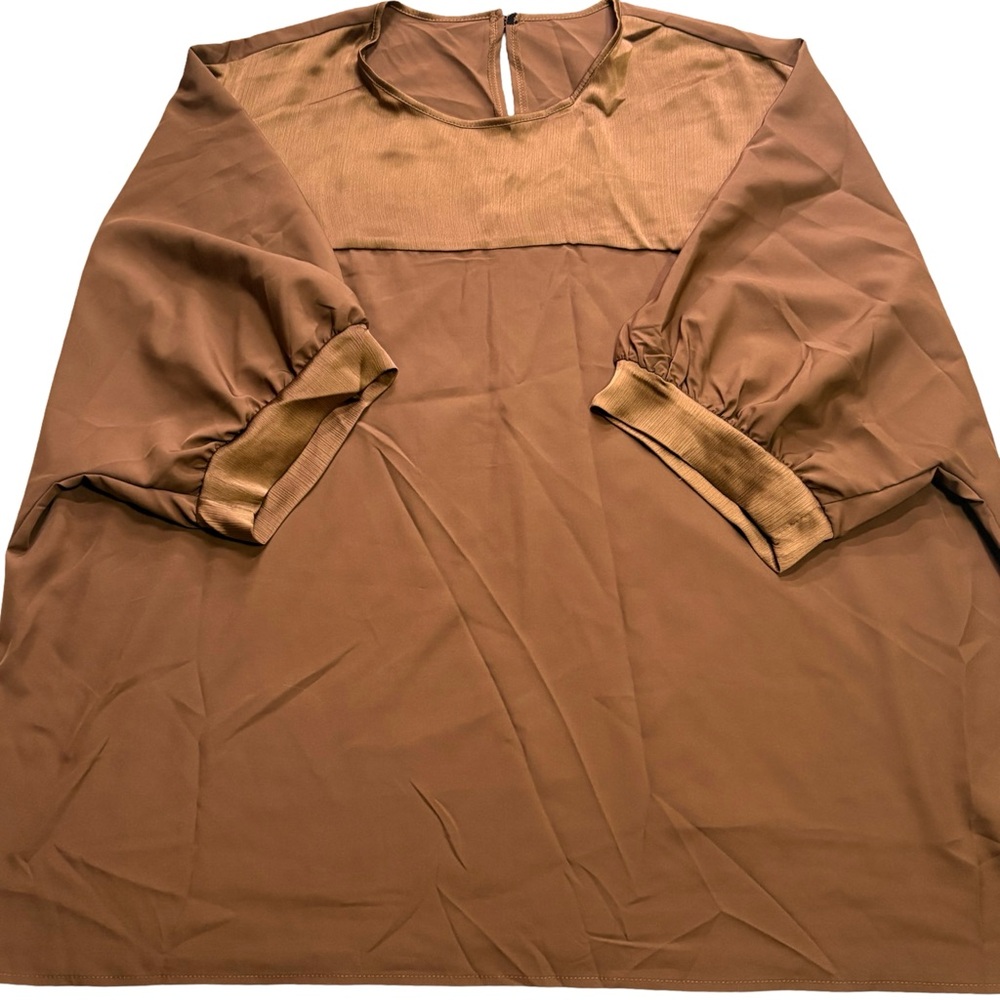 Brown Long Sleeve Blouse